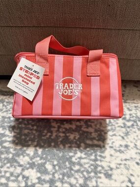 Trader Joe's limited edition Striped Insulated Mini Bag - Pink Stripes